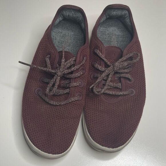 Allbirds Men's Tree Runners Size 8 in Hazy Burgundy with Blizzard Sole - Picture 2 of 7